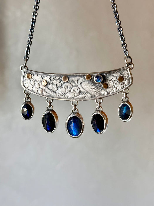 Whispers of the Woodland- Labradorite Owl Necklace