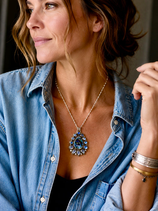 Deposit Listing for Danielle /Abalone and Moonstone Necklace
