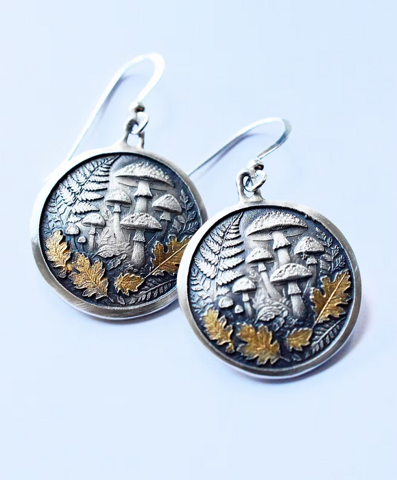 Forest Magic- Woodland Earrings with Mushrooms
