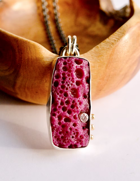 Ruby Necklace with Moissanite (Pendant Only)