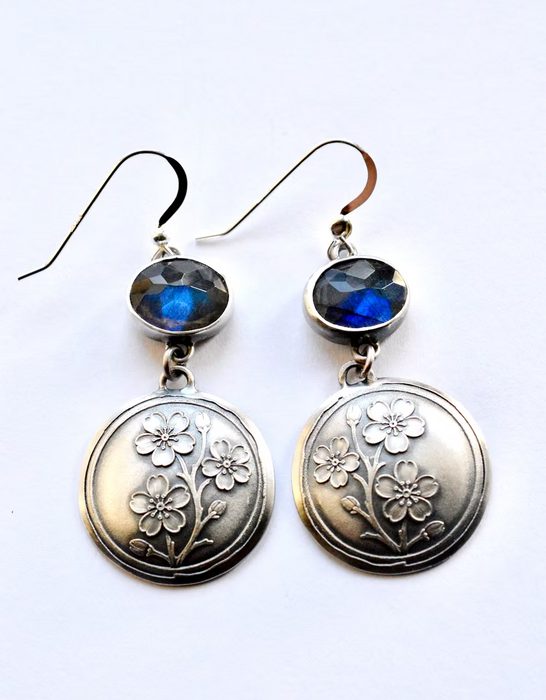 Sakura - Cherry Blossom Etched Earrings