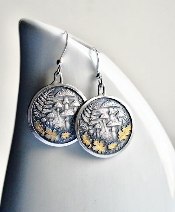 Forest Magic- Woodland Earrings with Mushrooms