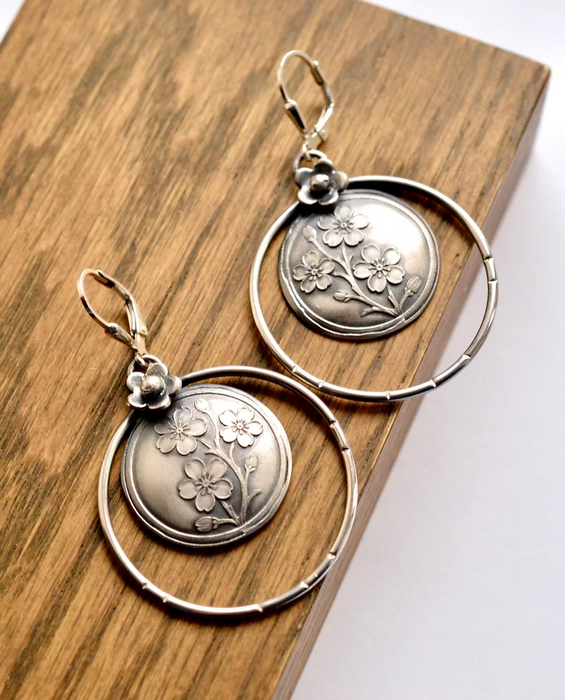 Sakura - Cherry Blossom Hoop Earrings
