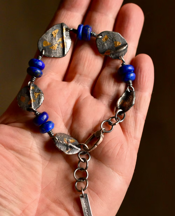 Sterling Silver Sand Dune Bracelet with Lapis