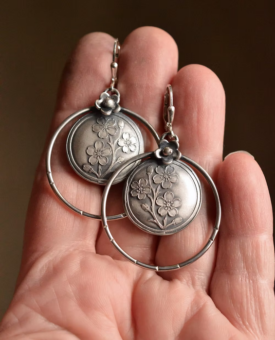 Sakura - Cherry Blossom Hoop Earrings