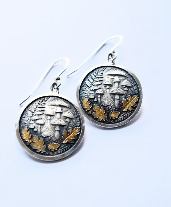 Forest Magic- Woodland Earrings with Mushrooms