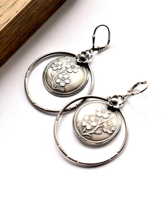 Sakura - Cherry Blossom Hoop Earrings