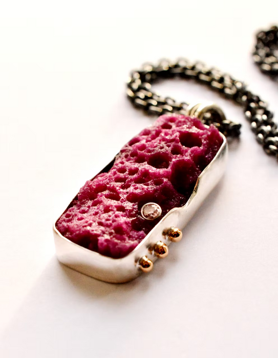 Ruby Necklace with Moissanite (Pendant Only)