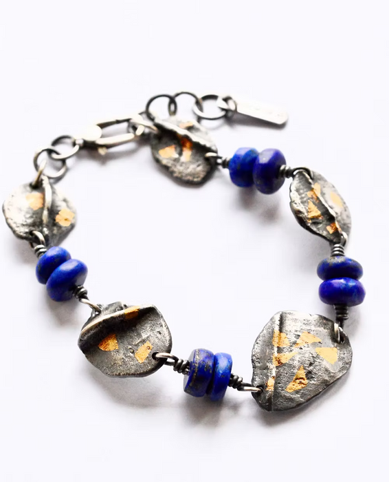 Sterling Silver Sand Dune Bracelet with Lapis