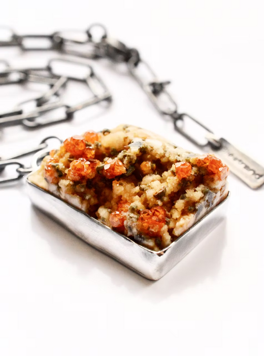 Spessartine Garnet Druzy Cluster Pendant