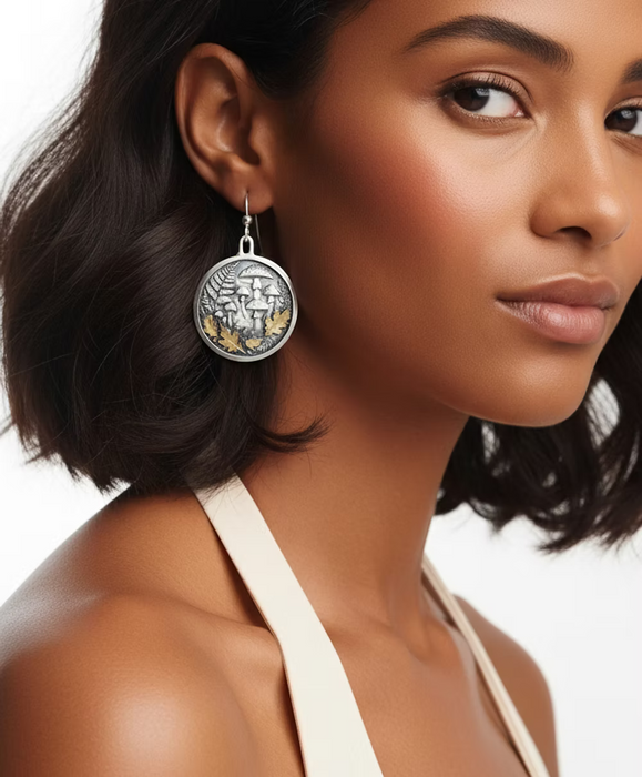 Forest Magic- Woodland Earrings with Mushrooms