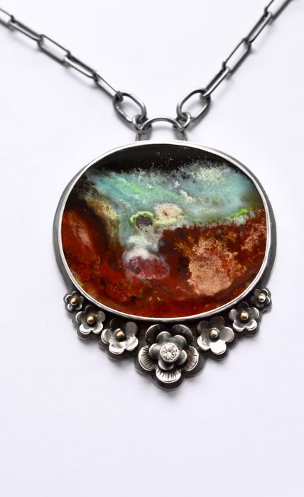 Where Land Meets Sea - Collector Opalized Wood Neckace