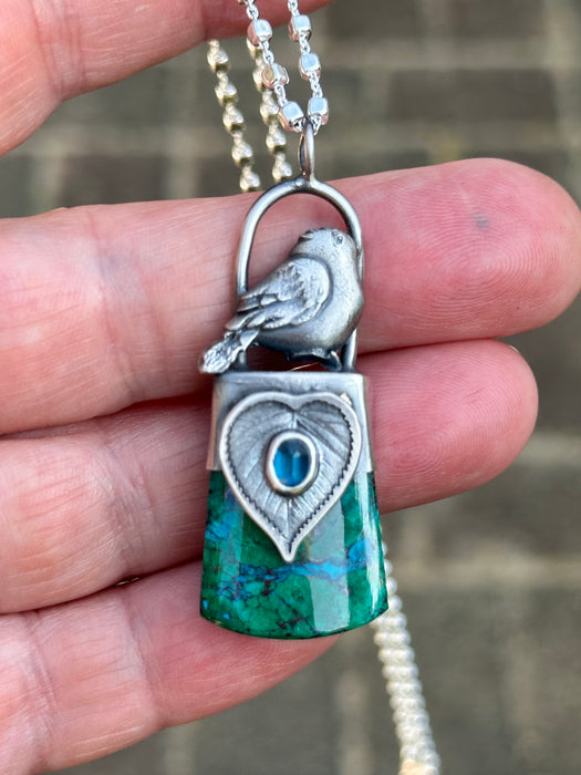 The Bluebirds Keep- Chrysocolla and Kyanite