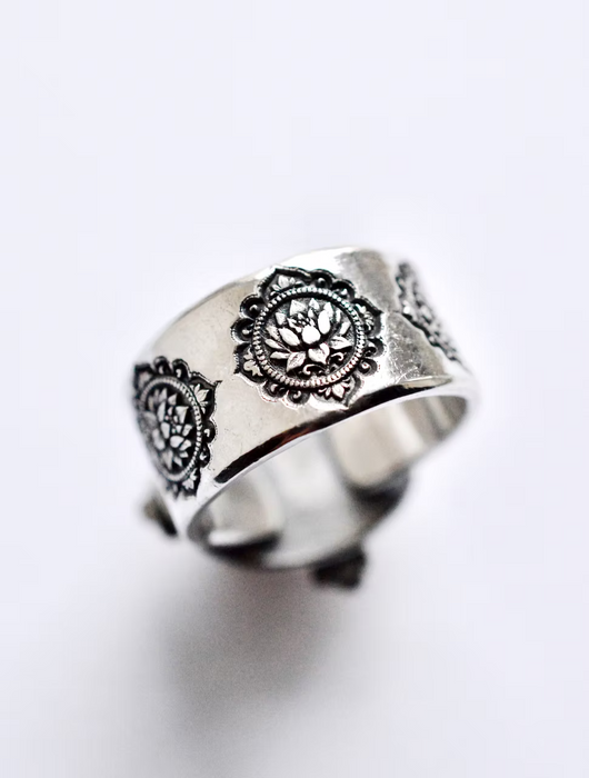 Spessartine Garnet Ring in Silver and Gold