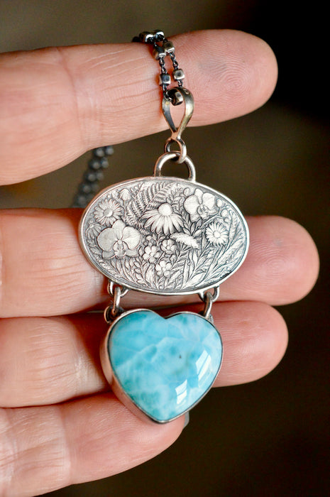 Larimar Heart Necklace