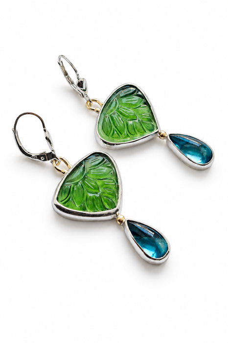 Serpentine & Blue Topaz Necklace