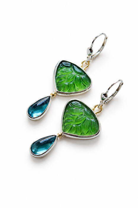 Serpentine & Blue Topaz Necklace