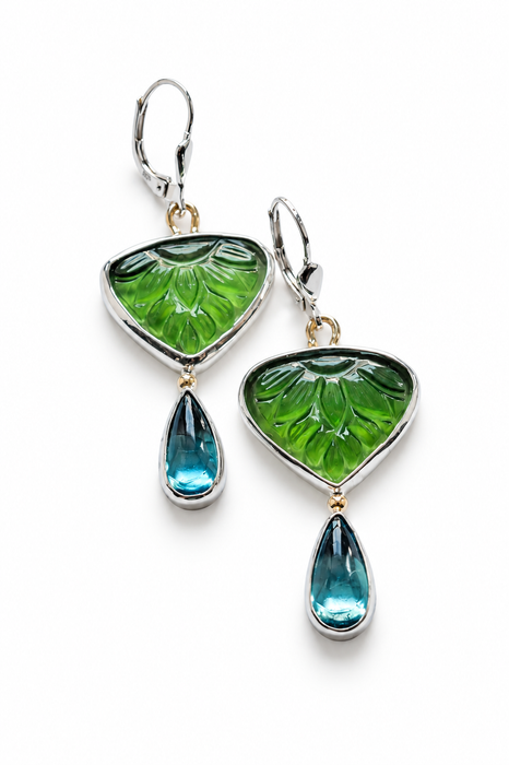 Serpentine & Blue Topaz Necklace