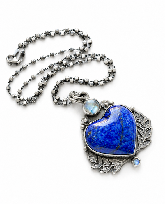 Lapis Lazuli Heart Pendant Necklace
