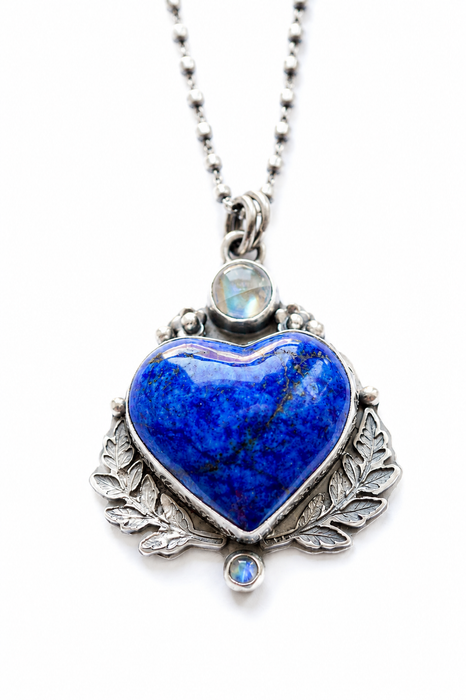Lapis Lazuli Heart Pendant Necklace