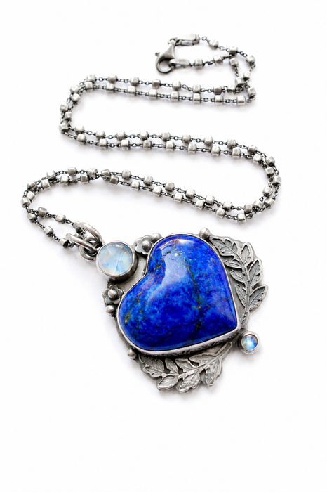 Lapis Lazuli Heart Pendant Necklace