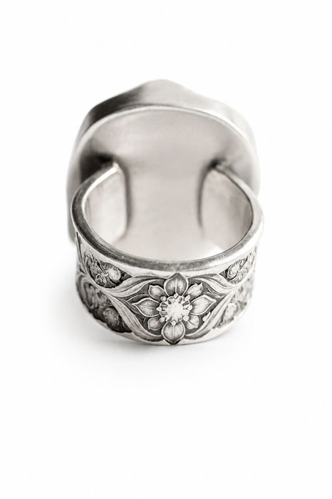 Amethyst Stalactite Ring in Textured Oxidized Silver