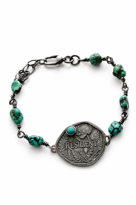 Resilient Turquoise Botanical Bracelet