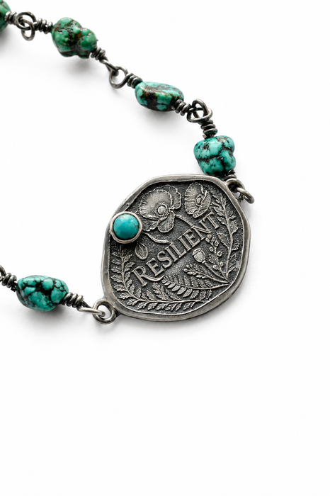 Resilient Turquoise Botanical Bracelet