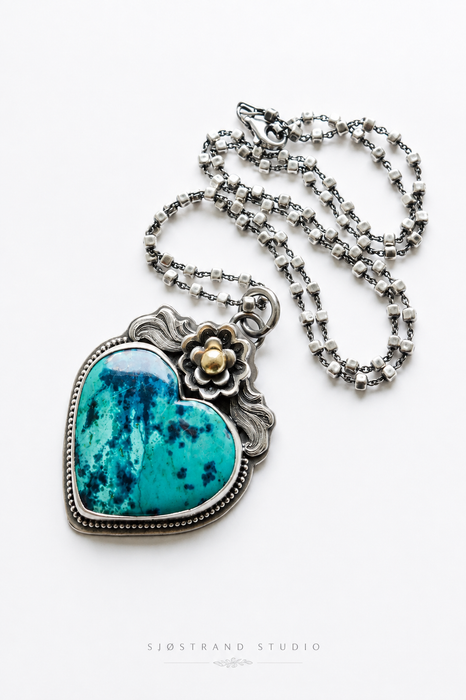 Azurite Heart Necklace