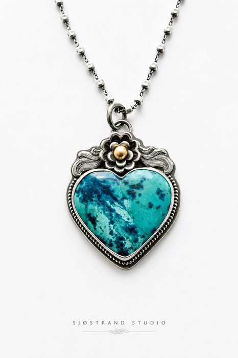 Azurite Heart Necklace