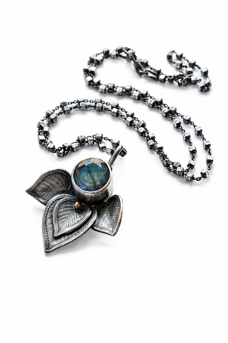 Labradorite Leaf Pendant