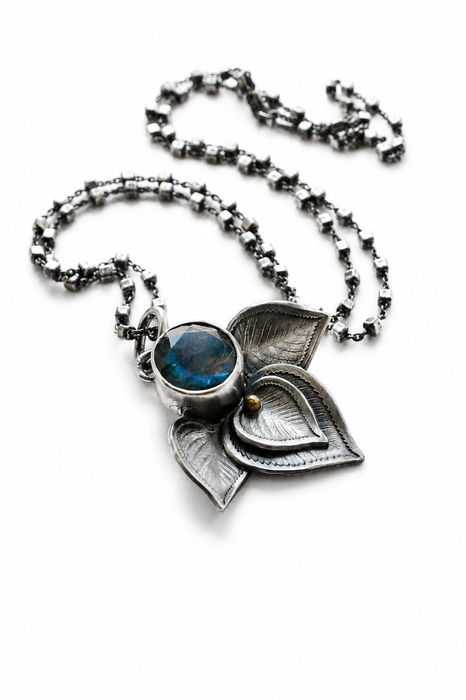 Labradorite Leaf Pendant