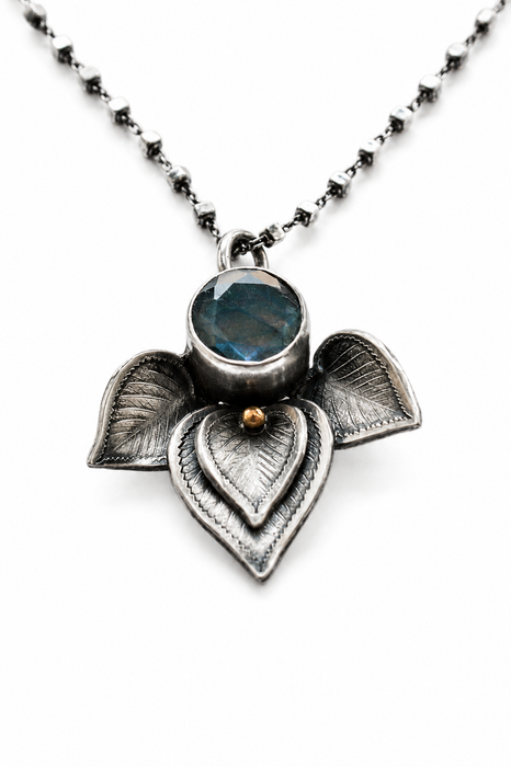 Labradorite Leaf Pendant