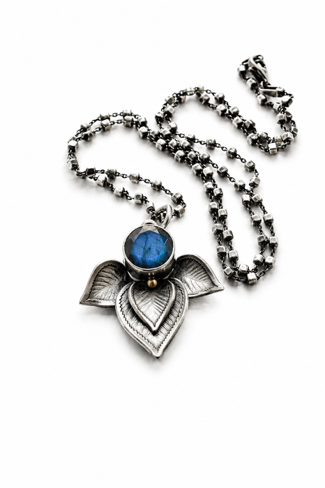 Labradorite Leaf Pendant