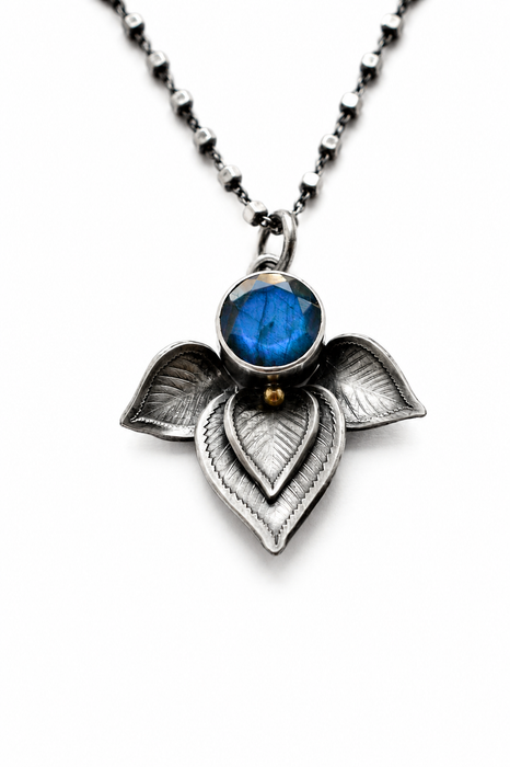 Labradorite Leaf Pendant