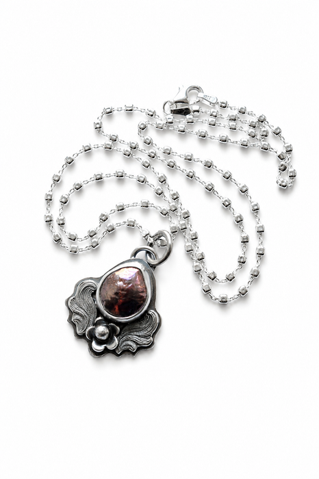 Luminous Pearl & Sterling Silver Necklace