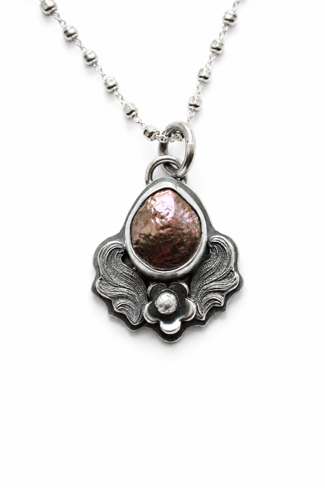 Luminous Pearl & Sterling Silver Necklace