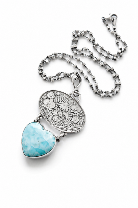 Larimar Heart Necklace