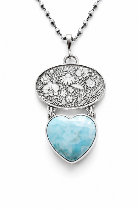 Larimar Heart Necklace