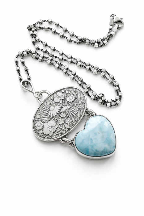 Larimar Heart Necklace