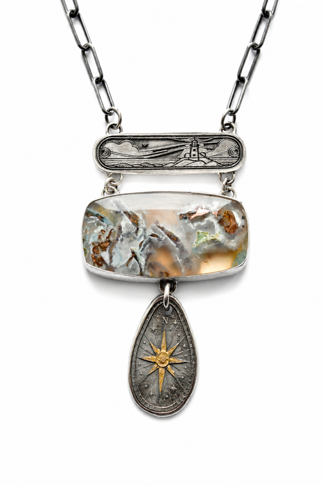 Guiding Light - Copper Chalcedony Talisman Necklace