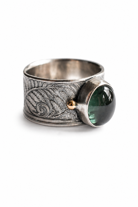 Fern and Tourmaline Ring