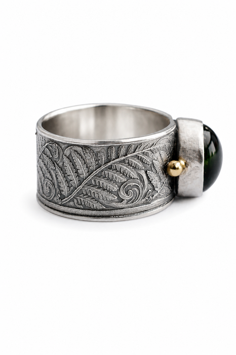 Fern and Tourmaline Ring