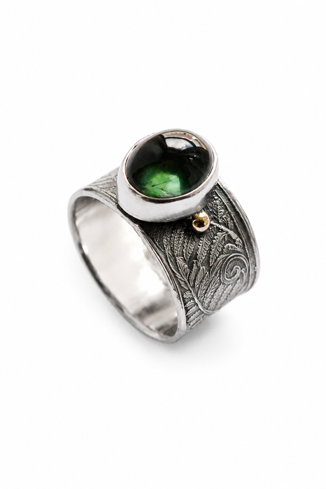 Fern and Tourmaline Ring