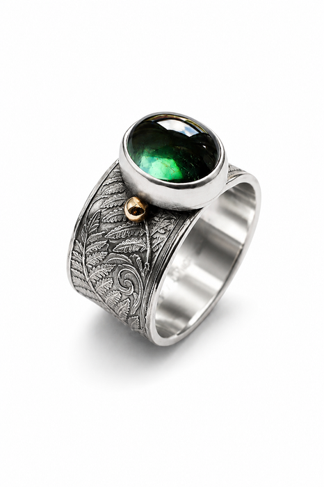 Fern and Tourmaline Ring