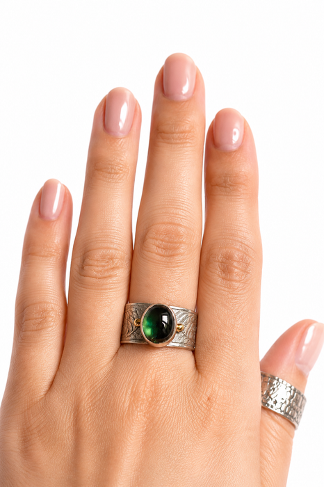 Fern and Tourmaline Ring
