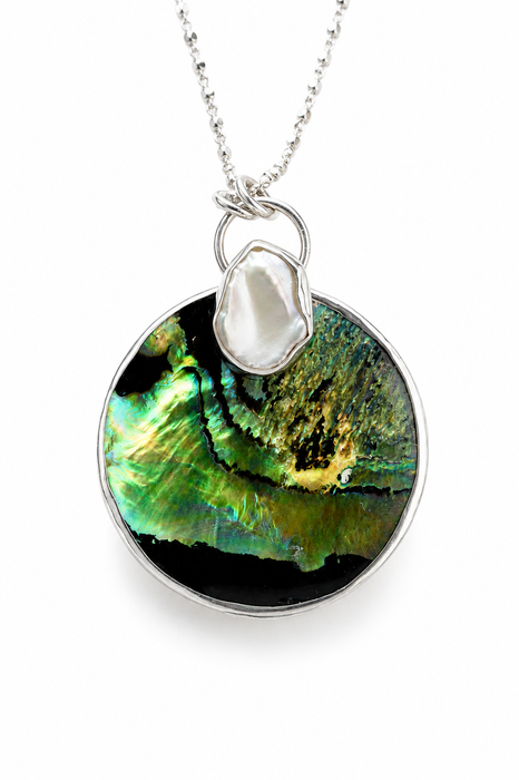 Northern Lights Abalone & Keshi Pearl Reversible Necklace