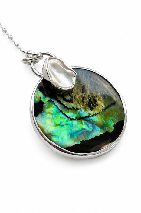Northern Lights Abalone & Keshi Pearl Reversible Necklace