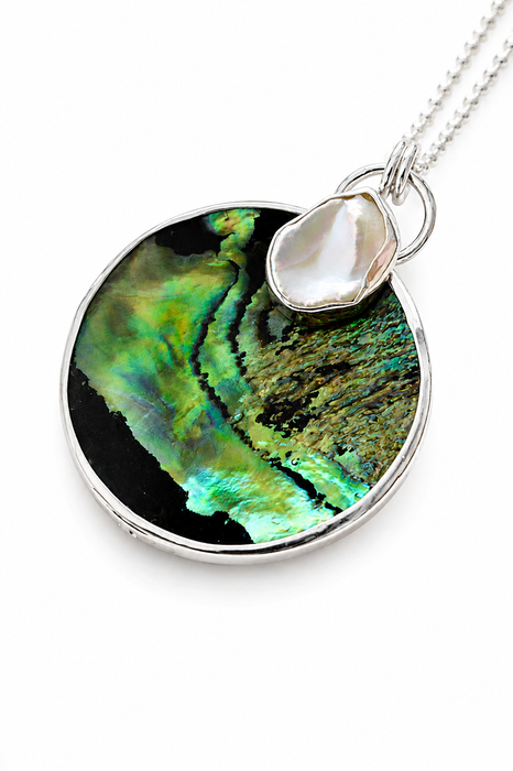 Northern Lights Abalone & Keshi Pearl Reversible Necklace