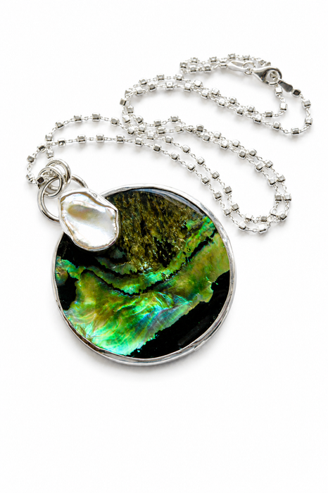 Northern Lights Abalone & Keshi Pearl Reversible Necklace